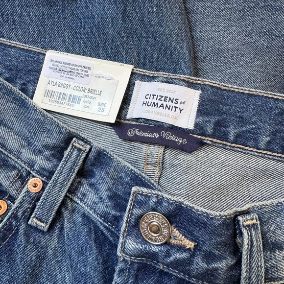 NWT Citizens of Humanity Ayla Baggy Cuffed Crop Wide Leg Jeans Brielle 25 - Picture 5 of 14